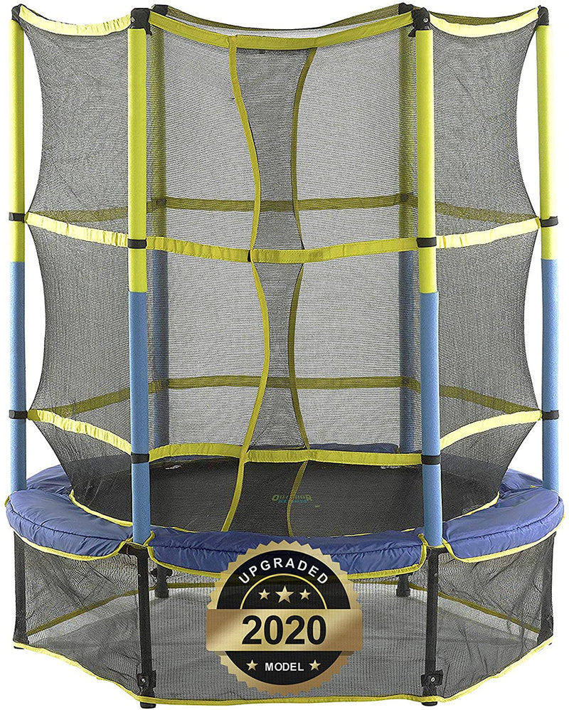 55 in Indoor/Outdoor Trampoline for Kids with Safety Net and Skirt