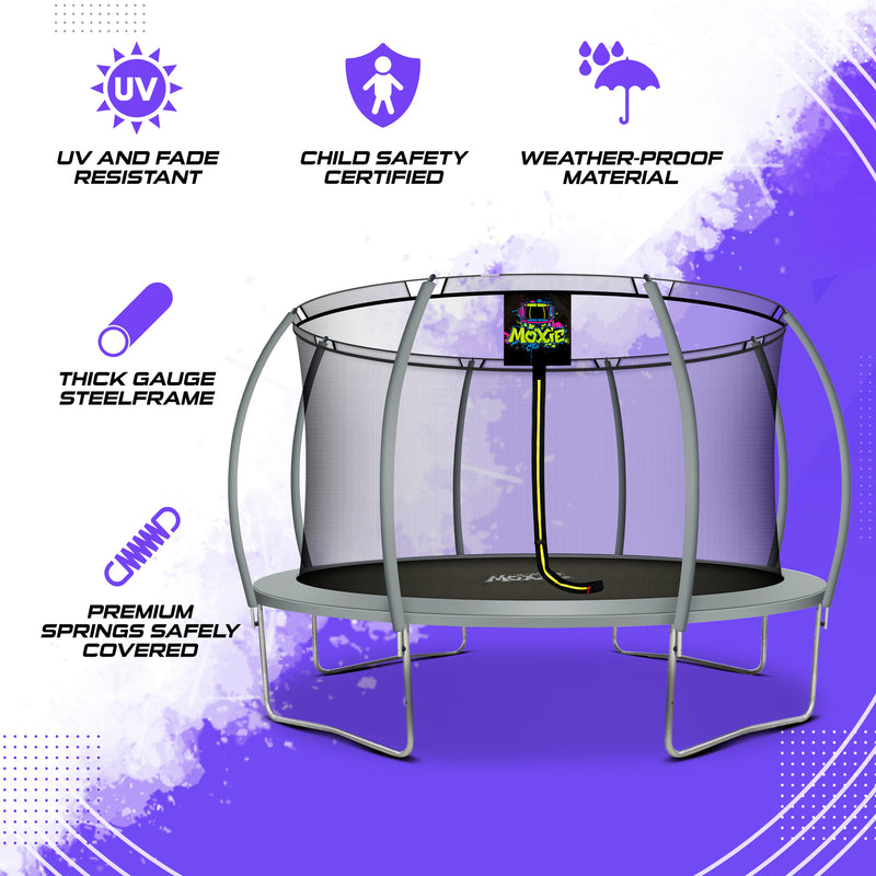 Outdoor Trampoline with Enclosure, Rebounder Exercise Trampoline for Kids and Adults